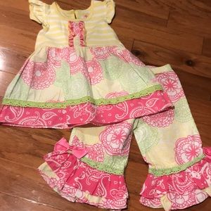 RuffleButts matching set 3T